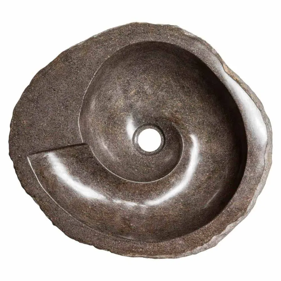 Lavatório de bancada de design moderno em pedra de rio, Busca Viadurini