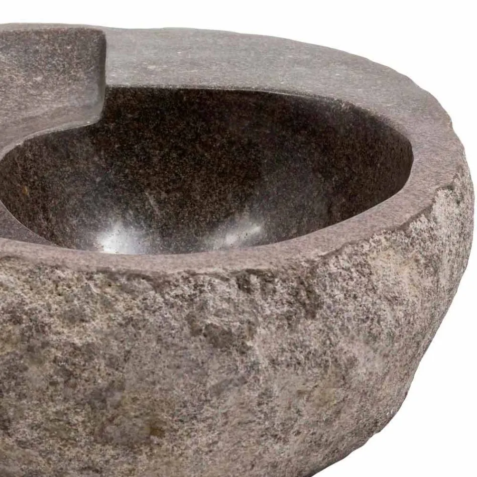 Lavatório de bancada de design moderno em pedra de rio, Busca Viadurini