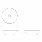 Lavatório autoportante circular moderno feito em pé na Itália, Donnas Viadurini