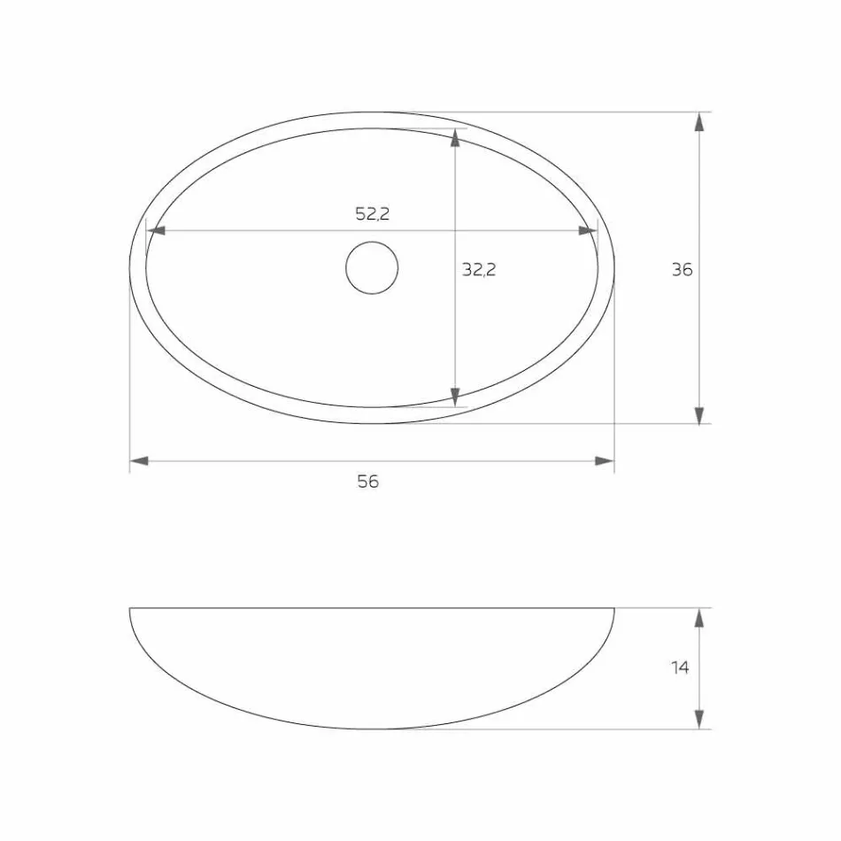 Lavatório autônomo oval de pé produzido na Itália, Frascati Viadurini