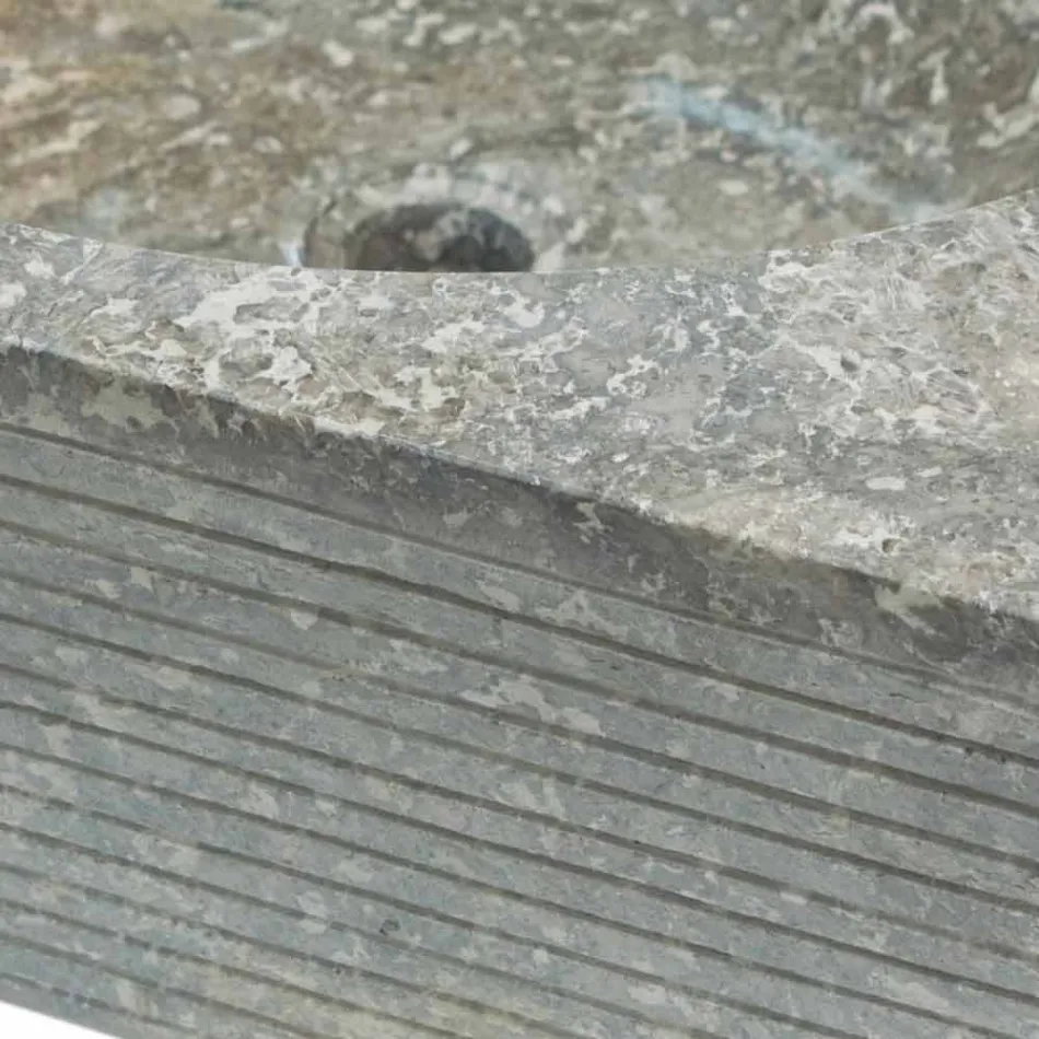 Lavatório suporte cinza pedra natural, uma peça Zor Viadurini