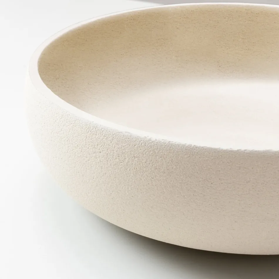 Pia de bancada em argila Raku clara ou escura, torneada à mão - Prisma Viadurini