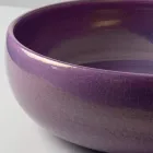 Pia de bancada em argila Raku com brilho craquelado metálico - Prisma Viadurini