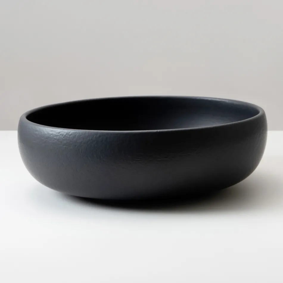 Pia de bancada em argila Raku com brilho craquelado metálico - Prisma Viadurini