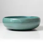 Pia de bancada em argila Raku com brilho craquelado metálico - Prisma Viadurini