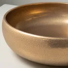 Pia de bancada em argila Raku metálica torneada à mão - Prisma Viadurini