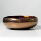 Pia de bancada em argila Raku metálica torneada à mão - Prisma Viadurini