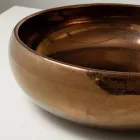 Pia de bancada em argila Raku metálica torneada à mão - Prisma Viadurini