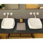 Lavatório de apoio em design de cerâmica branca feito na Itália Simon Viadurini