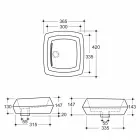 Lavatório de apoio em design de cerâmica branca feito na Itália Simon Viadurini