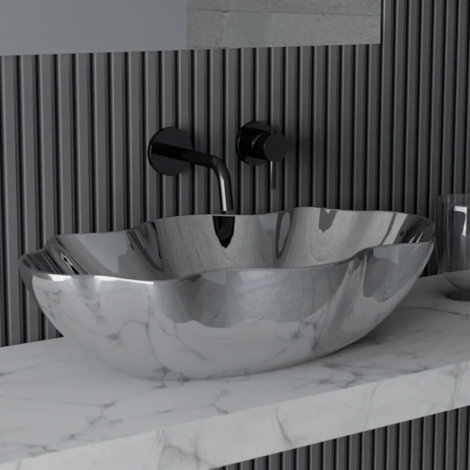 Lavatório de apoio em cerâmica colorida com diferentes acabamentos L 65 cm - Cube Viadurini