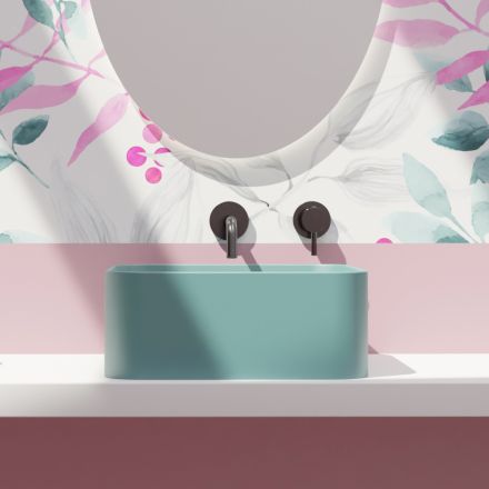 Lavatório de apoio de cerâmica com resíduos incluídos Made in Italy - Caixa Viadurini