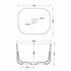 Lavatório de apoio de cerâmica design contemporâneo Star Retangular 50x40cm Viadurini