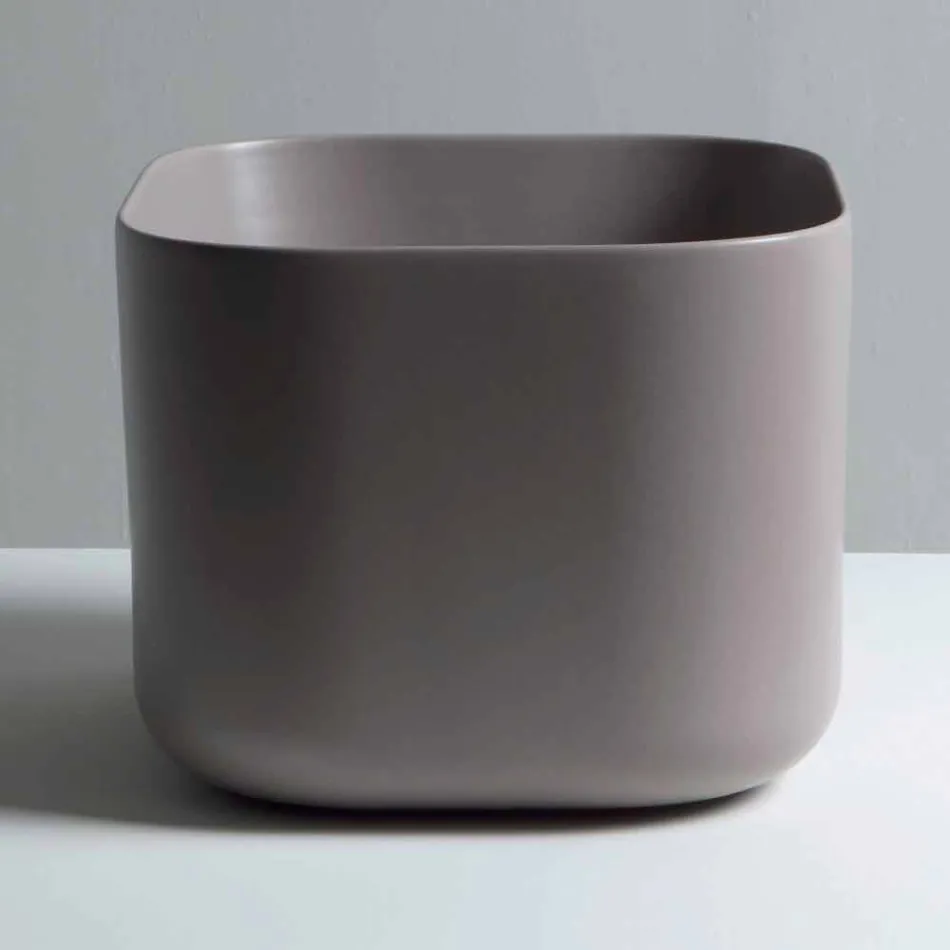 Design moderno de cerâmica bancada lavatório Star Square 40x40 cm Viadurini