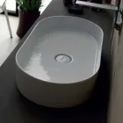 Lavatório de cerâmica design moderno Sol fez Itália 65x35 cm Viadurini