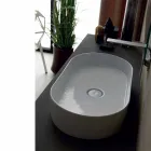 Lavatório de cerâmica design moderno Sol fez Itália 65x35 cm Viadurini