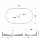 Lavatório de cerâmica design moderno Sol fez Itália 65x35 cm Viadurini