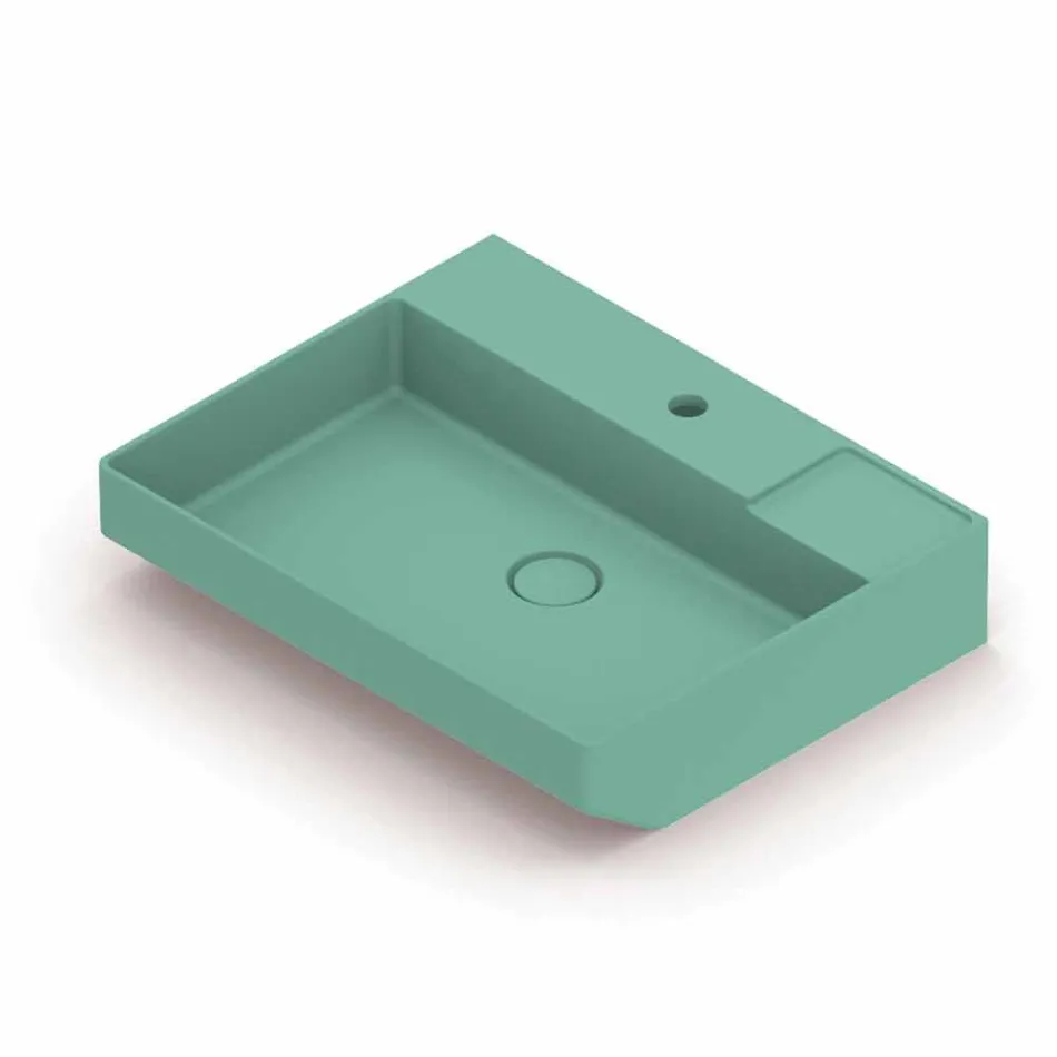 Lavatório de cerâmica de bancada feito na Itália, Viviano Viadurini