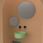 Lavatório de bancada de cerâmica de diversos acabamentos fabricado na Itália - Bolas Viadurini