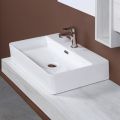 Pia de cerâmica de bancada com furo para torneira de design moderno - Papavero