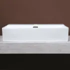 Pia de cerâmica de bancada com furo para torneira de design moderno - Papavero Viadurini