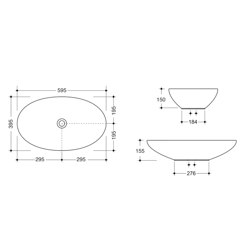 Lavatório de apoio em cerâmica brilhante ou fosca Made in Italy - Ferry Viadurini