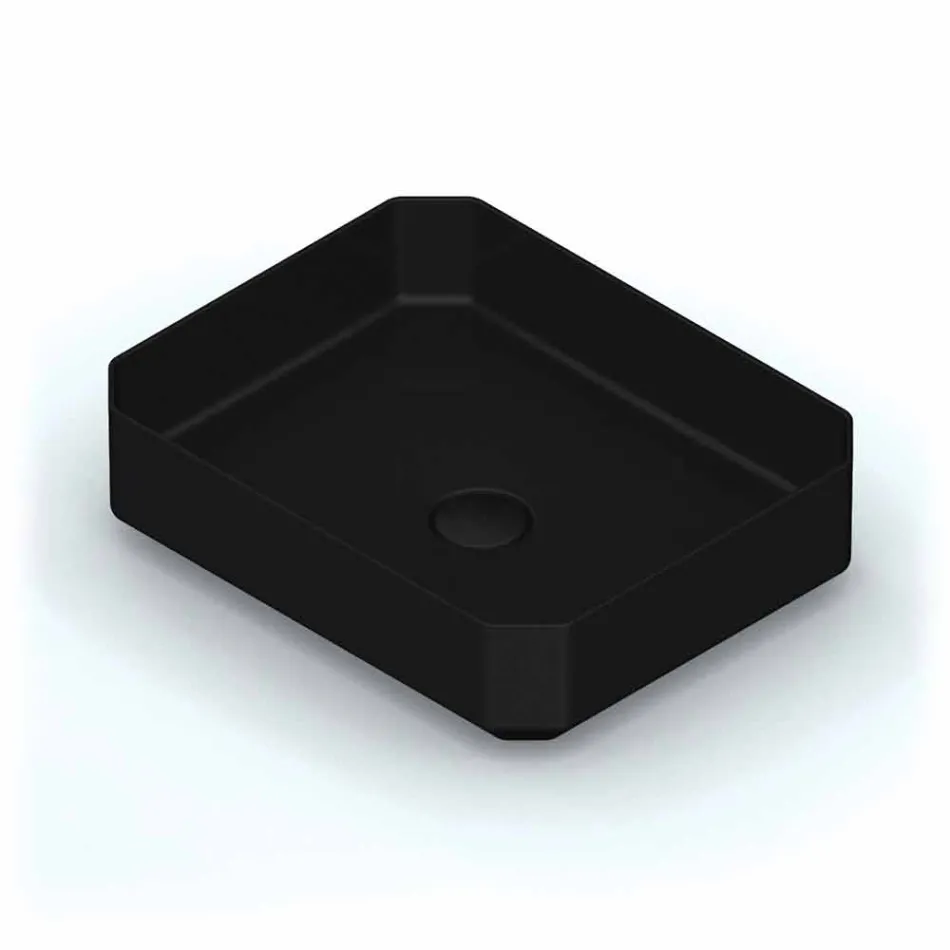 Lavatório de cerâmica moderna bancada feita na Itália, Zulimo Viadurini