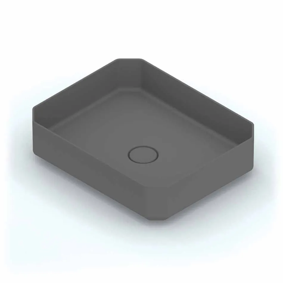 Lavatório de cerâmica moderna bancada feita na Itália, Zulimo Viadurini