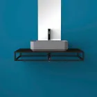 Lavatório de cerâmica moderna bancada feita na Itália, Zulimo Viadurini