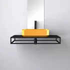 Lavatório de cerâmica moderna bancada feita na Itália, Zulimo Viadurini