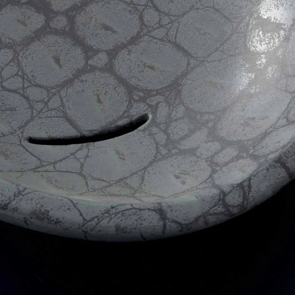 Lavatório de apoio em cerâmica de coco cinza impresso em Itália Glossy Viadurini