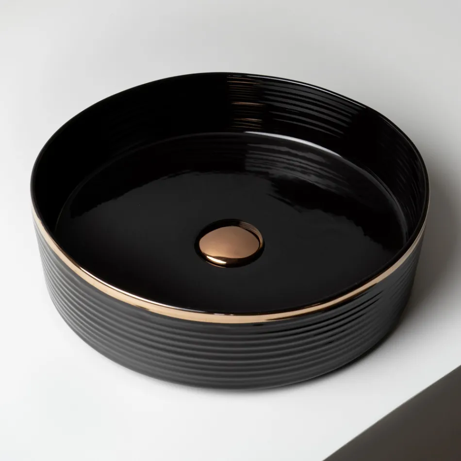 Pia de bancada em porcelanato com borda esmaltada - Vibração Viadurini