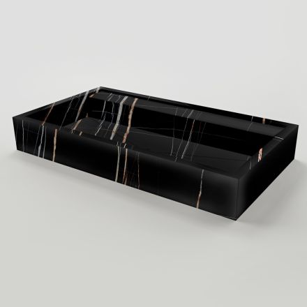 Pia de bancada em porcelanato com efeito mármore, fabricada na Itália - Cervia Viadurini