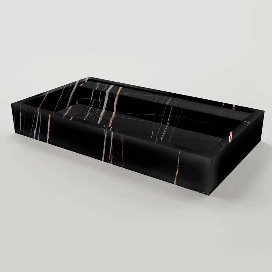 Pia de bancada em porcelanato com efeito mármore, fabricada na Itália - Cervia Viadurini