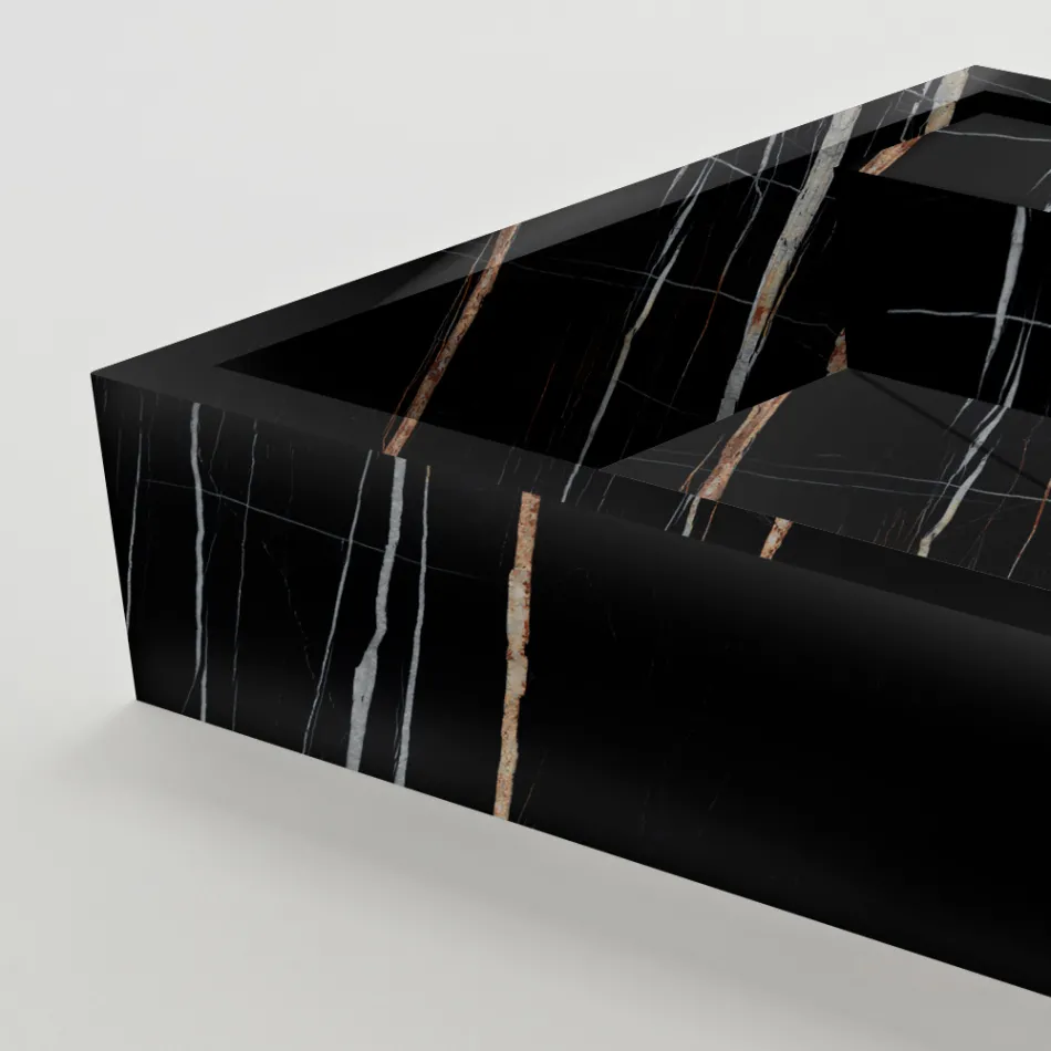 Pia de bancada em porcelanato com efeito mármore, fabricada na Itália - Cervia Viadurini