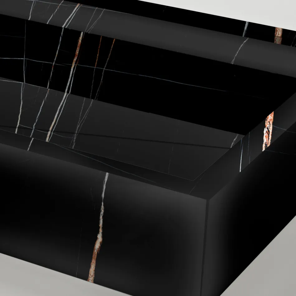 Pia de bancada em porcelanato com efeito mármore, fabricada na Itália - Cervia Viadurini