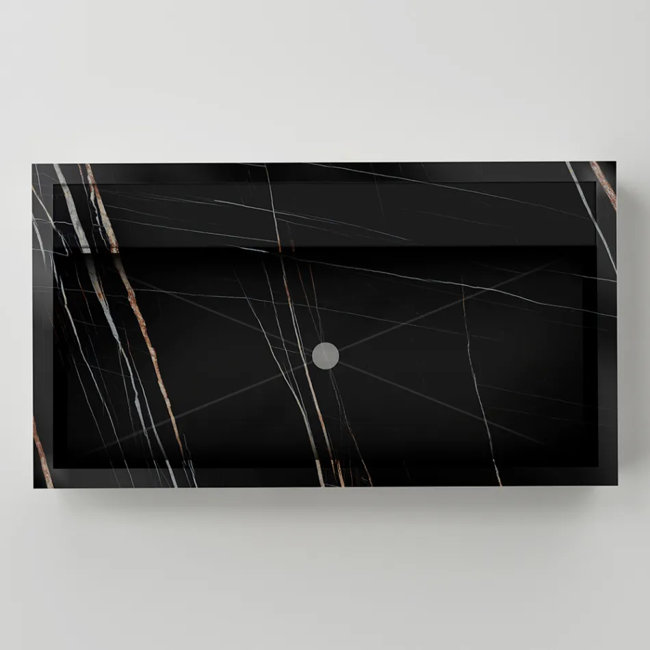 Pia de bancada em porcelanato com efeito mármore, fabricada na Itália - Cervia Viadurini