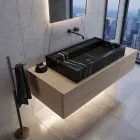 Pia de bancada em porcelanato com efeito mármore, fabricada na Itália - Cervia Viadurini