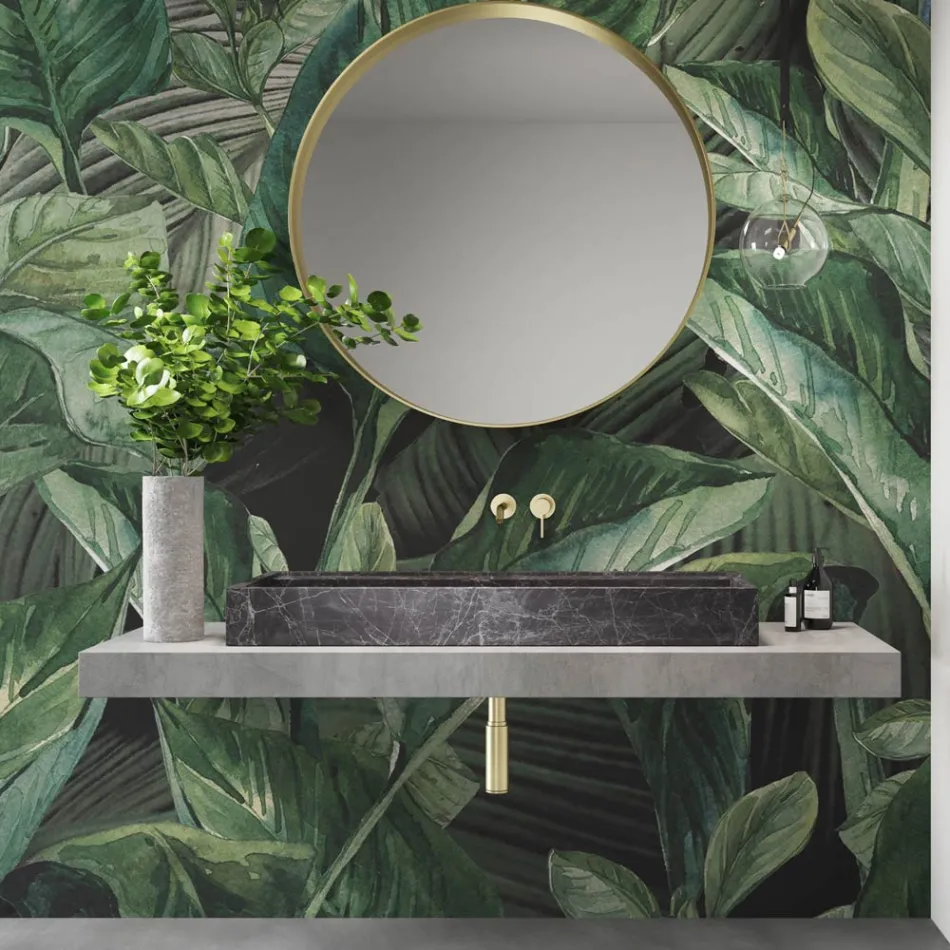 Lavatório de apoio em grés porcelânico efeito mármore Made in Italy - Cervia Viadurini