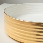 Lavatório de bancada em porcelanato ondulado, fabricado na Itália - Vibrazione Viadurini