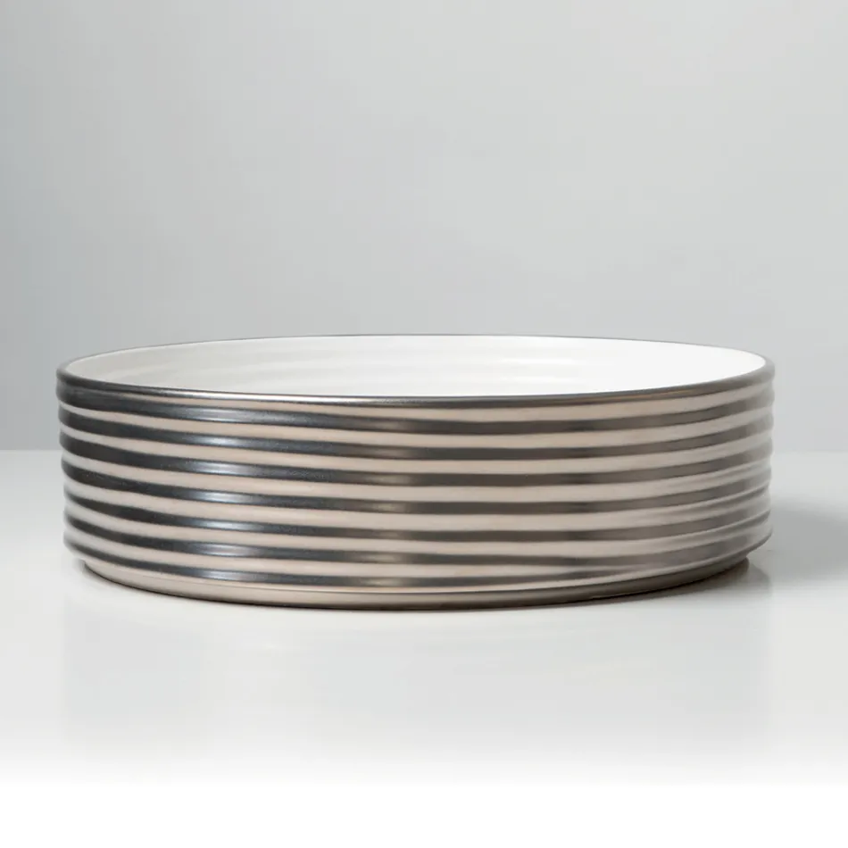 Lavatório de bancada em porcelanato ondulado, fabricado na Itália - Vibrazione Viadurini