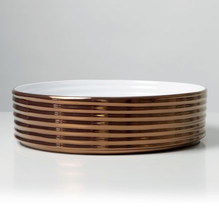 Lavatório de bancada em porcelanato ondulado, fabricado na Itália - Vibrazione Viadurini