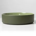 Lavatório de bancada Halo em porcelanato torneado à mão, fabricado na Itália. Viadurini