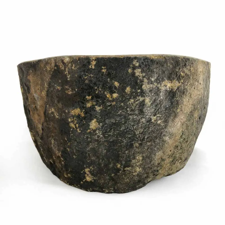 Lavatório de bancada em pedra natural do rio Agra Viadurini