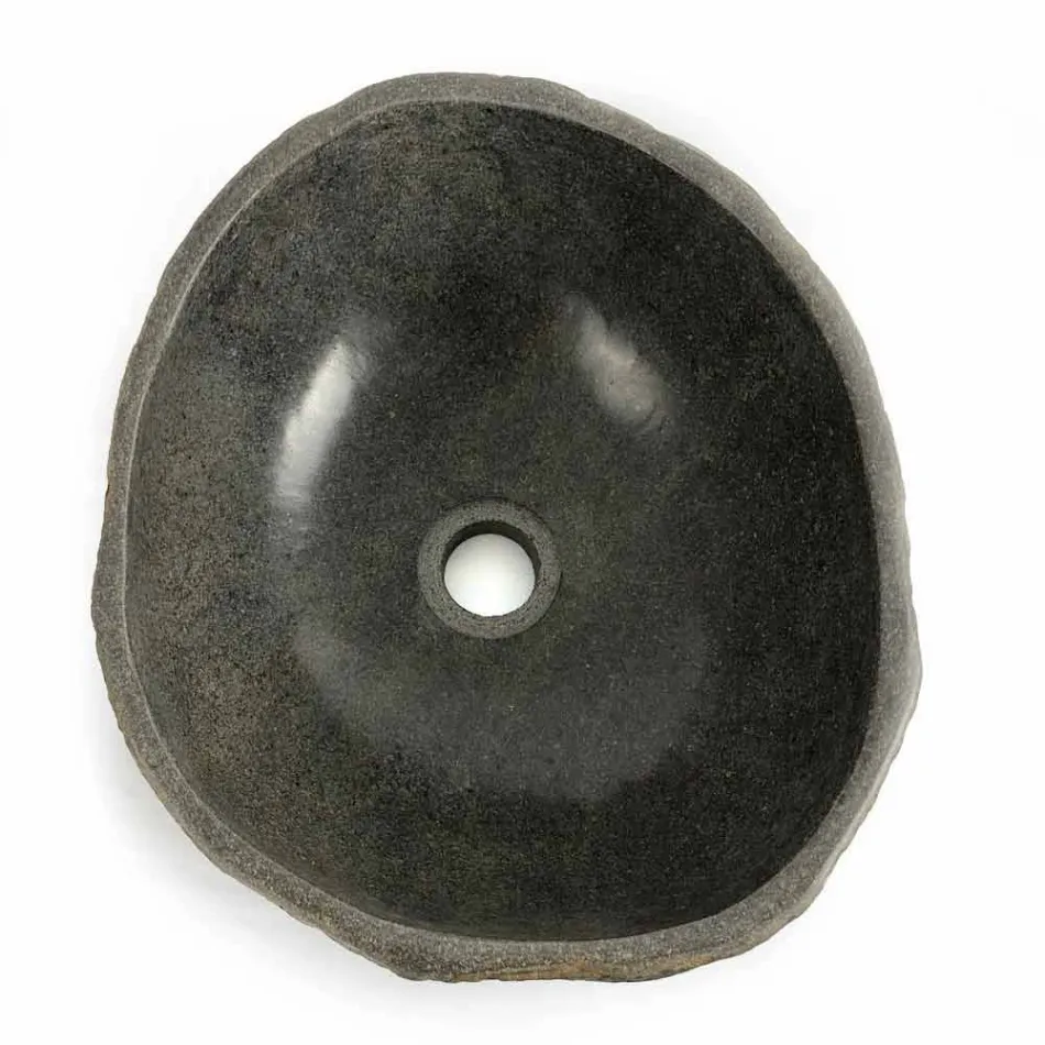 Lavatório de bancada em pedra natural do rio Agra Viadurini