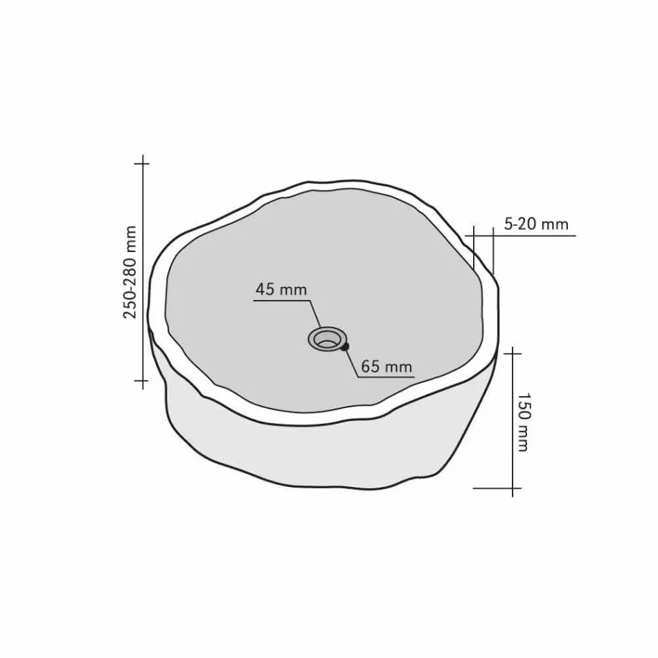 Lavatório de bancada em pedra natural do rio Agra Viadurini