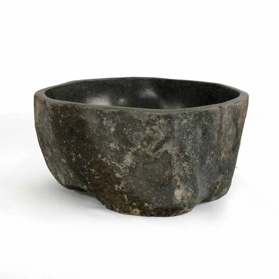 Lavatório de bancada em pedra natural do rio Agra Viadurini