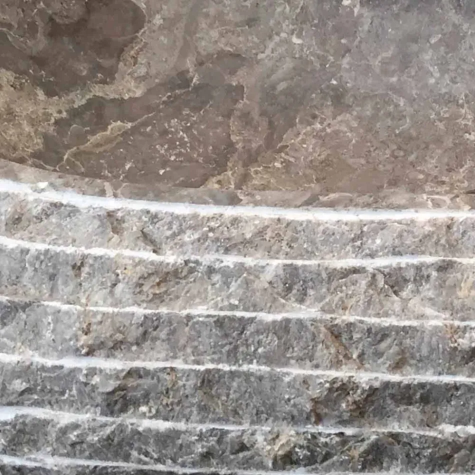 Lavatório de bancada de pedra cinza Ivy, peça única Viadurini