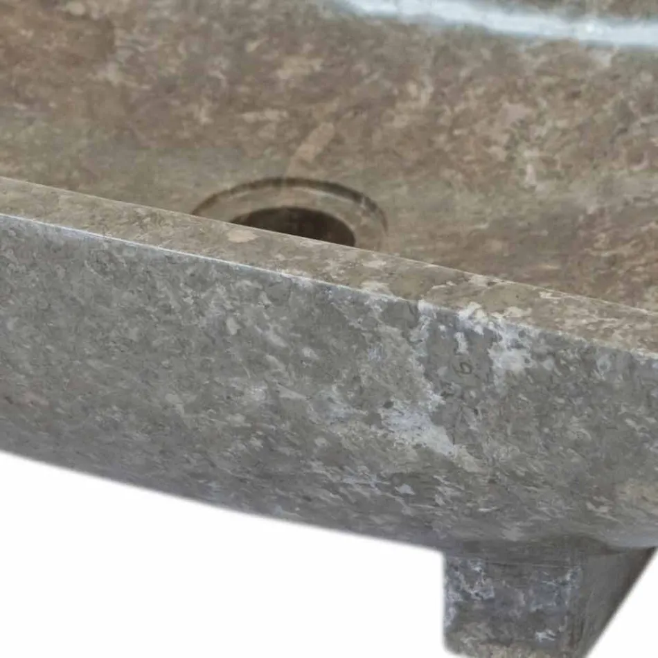 Lavatório em pedra cinza natural Iria, uma peça Viadurini