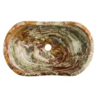 Lavatório de bancada em pedra ônix Leila, peça única feita à mão Viadurini